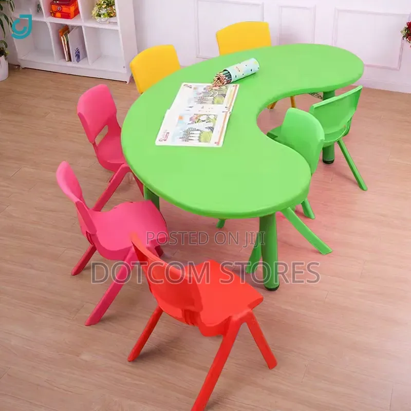 Flash Adjustable Half-moon Plastic Activity Table Set Chairs.