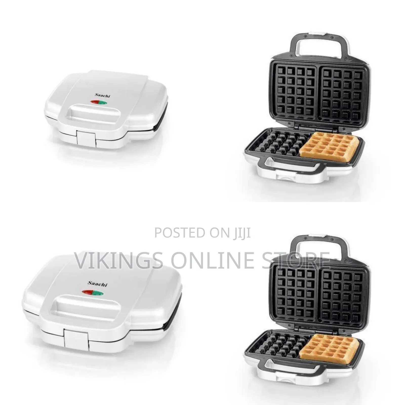 Saachi Modern Dual-Square Waffle Maker - Multicolor