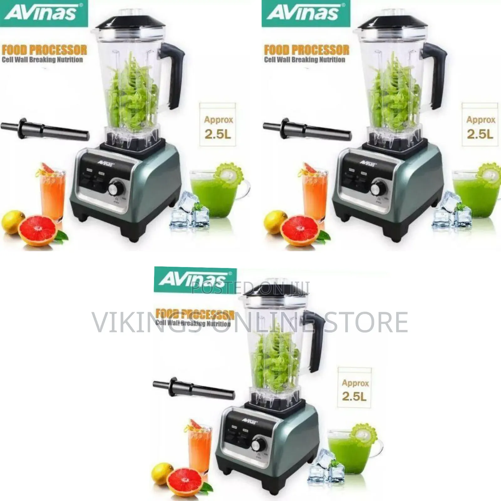 Avinas High-Power Professional Food Processor and Blender - Multicolor