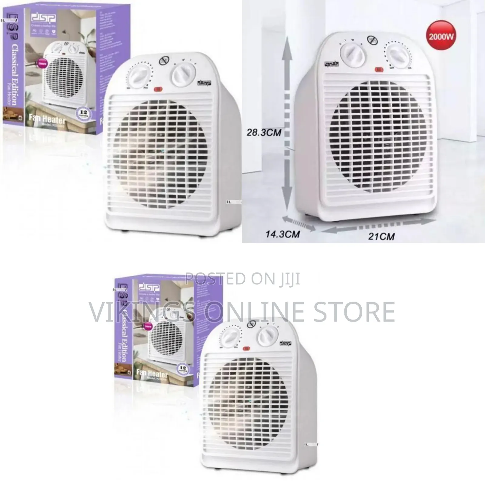 DSP Efficient Portable Electric Fan Heater - Multicolor