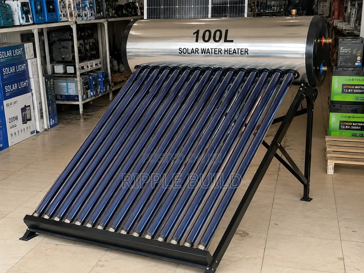 100l Solar Water Heater Vacuum Tube Hot Water System Uganda