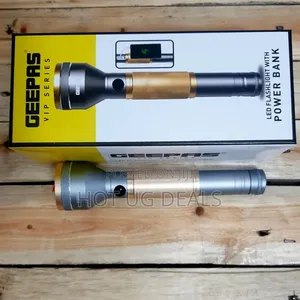 Geepas Rechargeable Led Flashlight With Power Bank With 340 Lumens