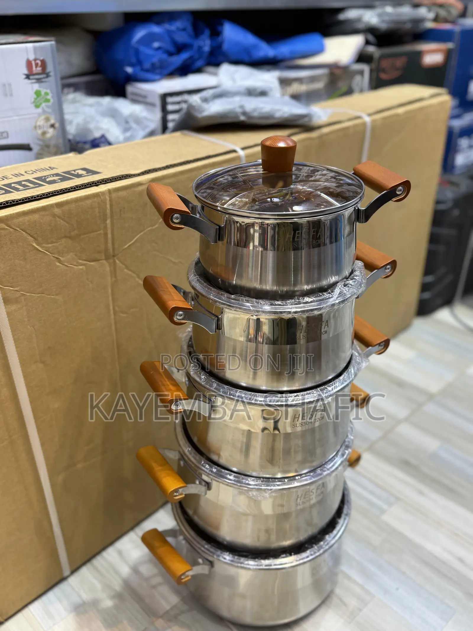 Hesfa 5-Piece Premium Stainless Steel Pot Set