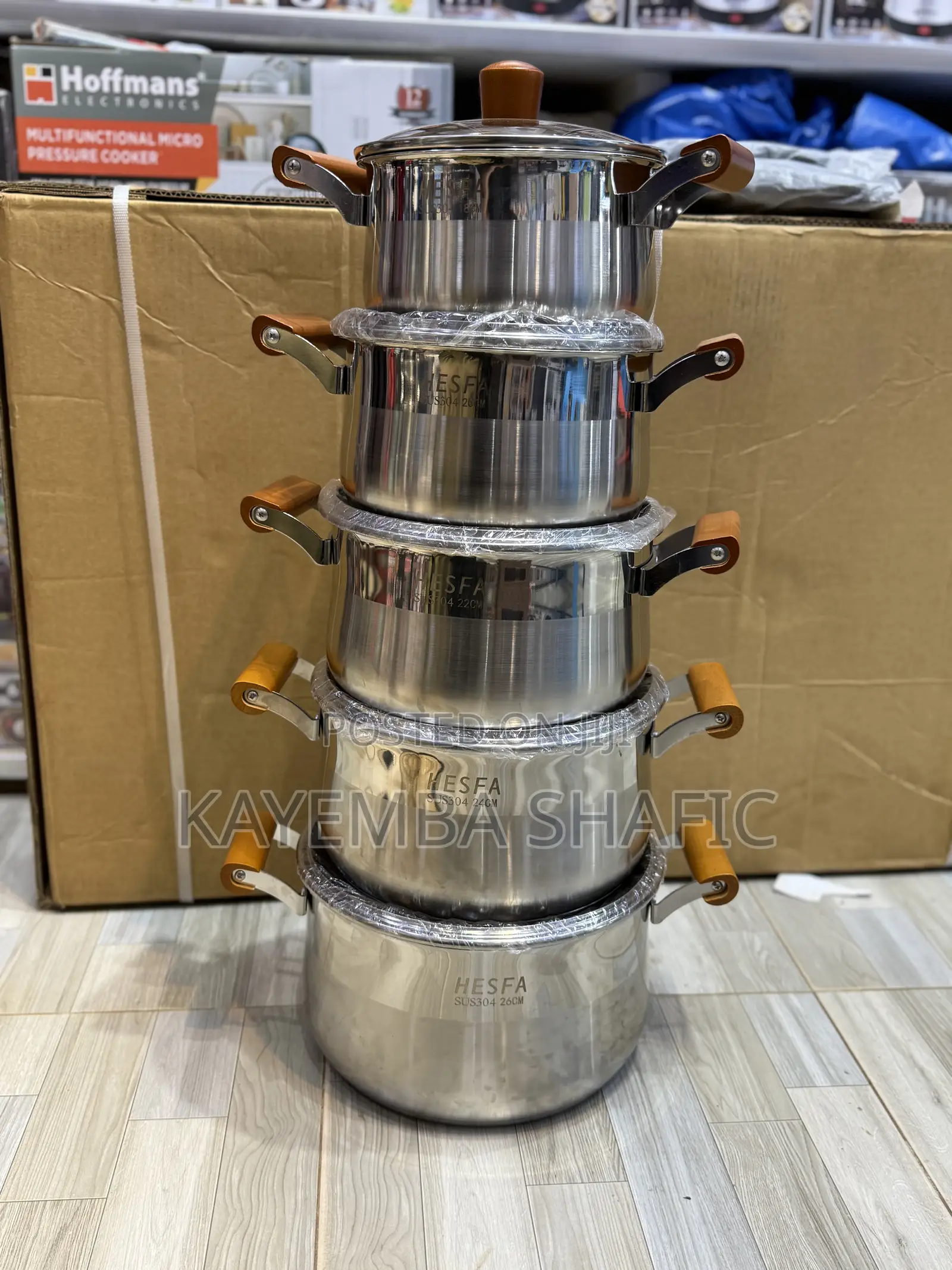 Hesfa 5-Piece Premium Stainless Steel Pot Set