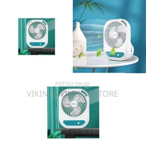 Winningstar Portable Rechargeable Desk Fan With Built-in Led Light