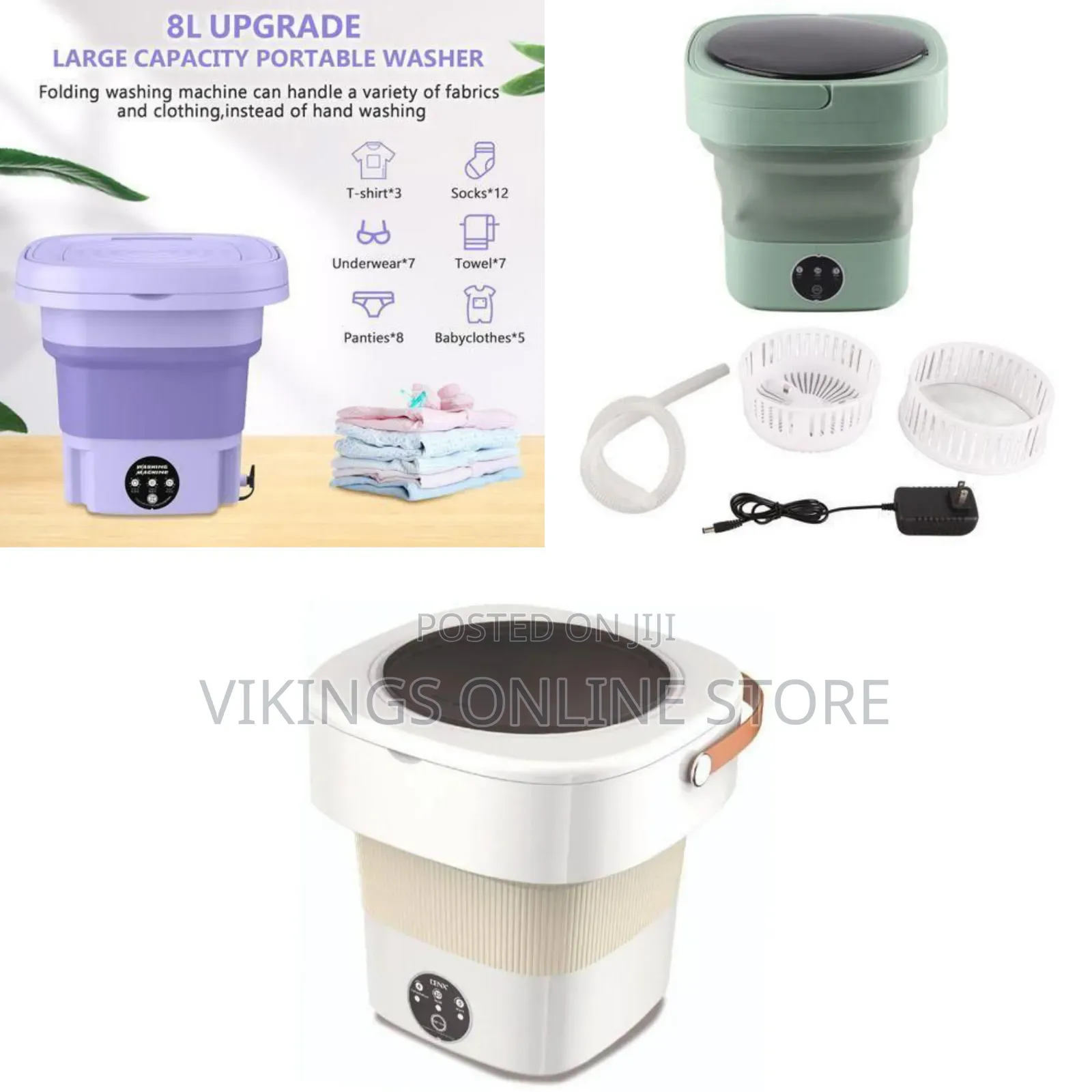 8l Upgrade Large Capacity Portable Folding Washing Machine