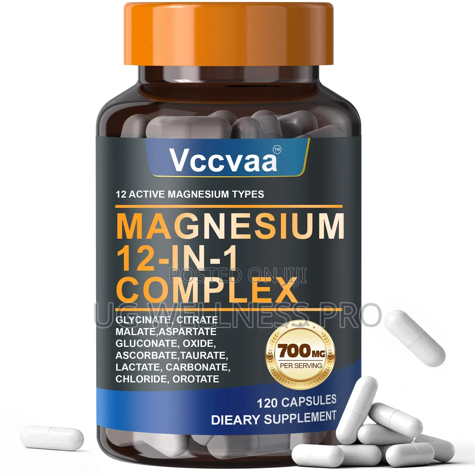 Vccvaa Magnesium 12-in-1 Complex 120 Capsules