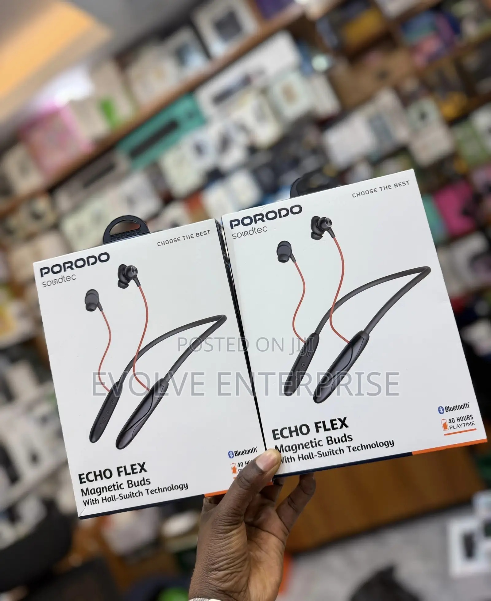 Porodo Soundtec Echo Flex Magnetic Wireless Neckband Earbuds