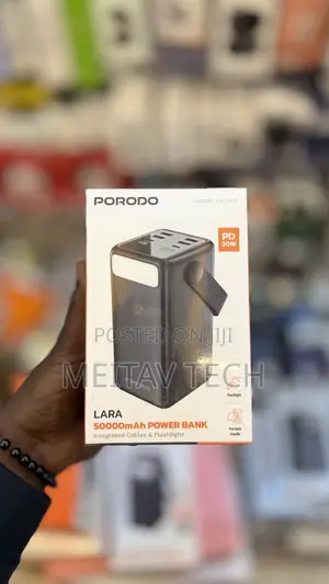Porodo Lara 50000mah Power Bank With Integrated Cables
