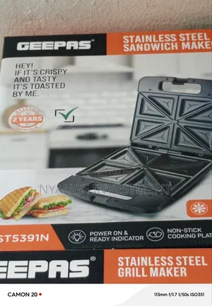 Geepas 4-Slice Stainless Steel Sandwich Maker