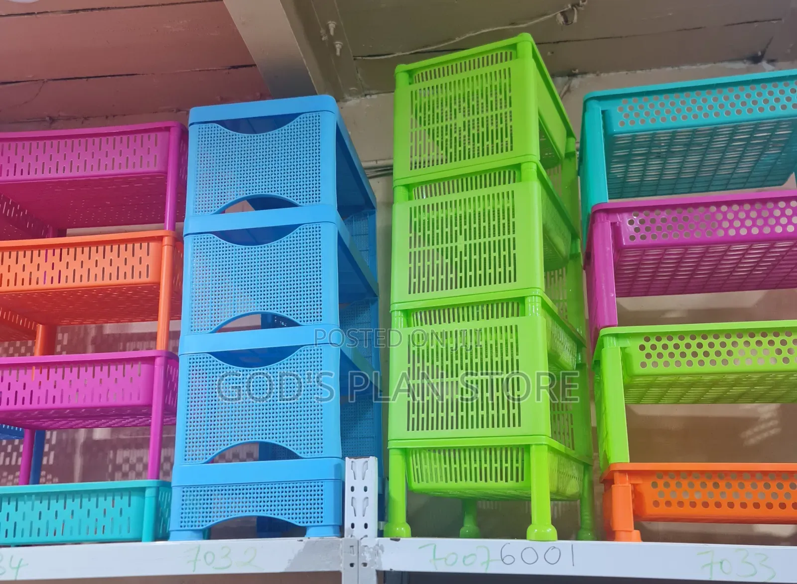 Layered Plastic Utensils Plastic Storage Trolley Kitchen Rack