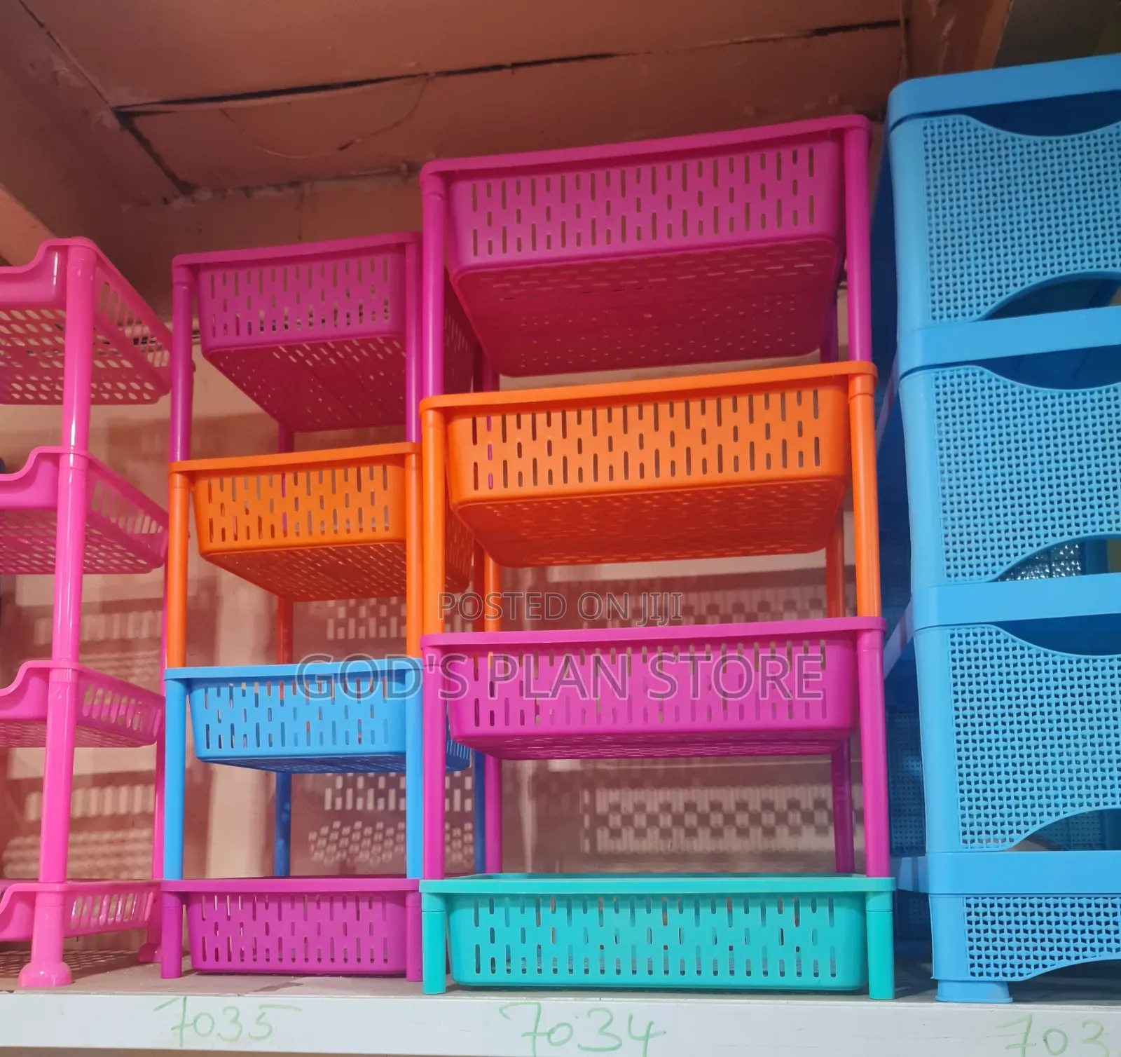 Layered Plastic Utensils Plastic Storage Trolley Kitchen Rack