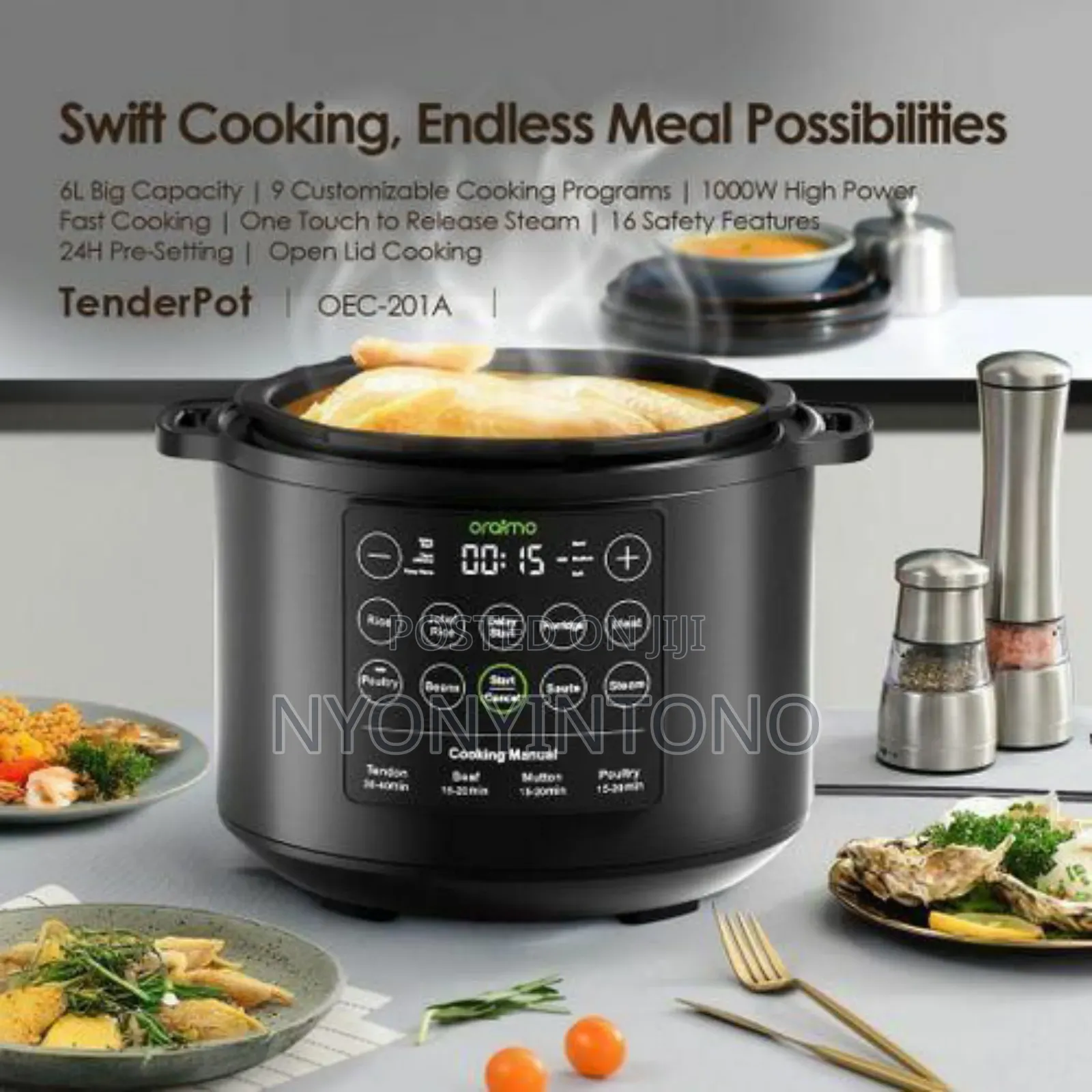 Oraimo Electric Non- Stick Automatic Pressure Cooker