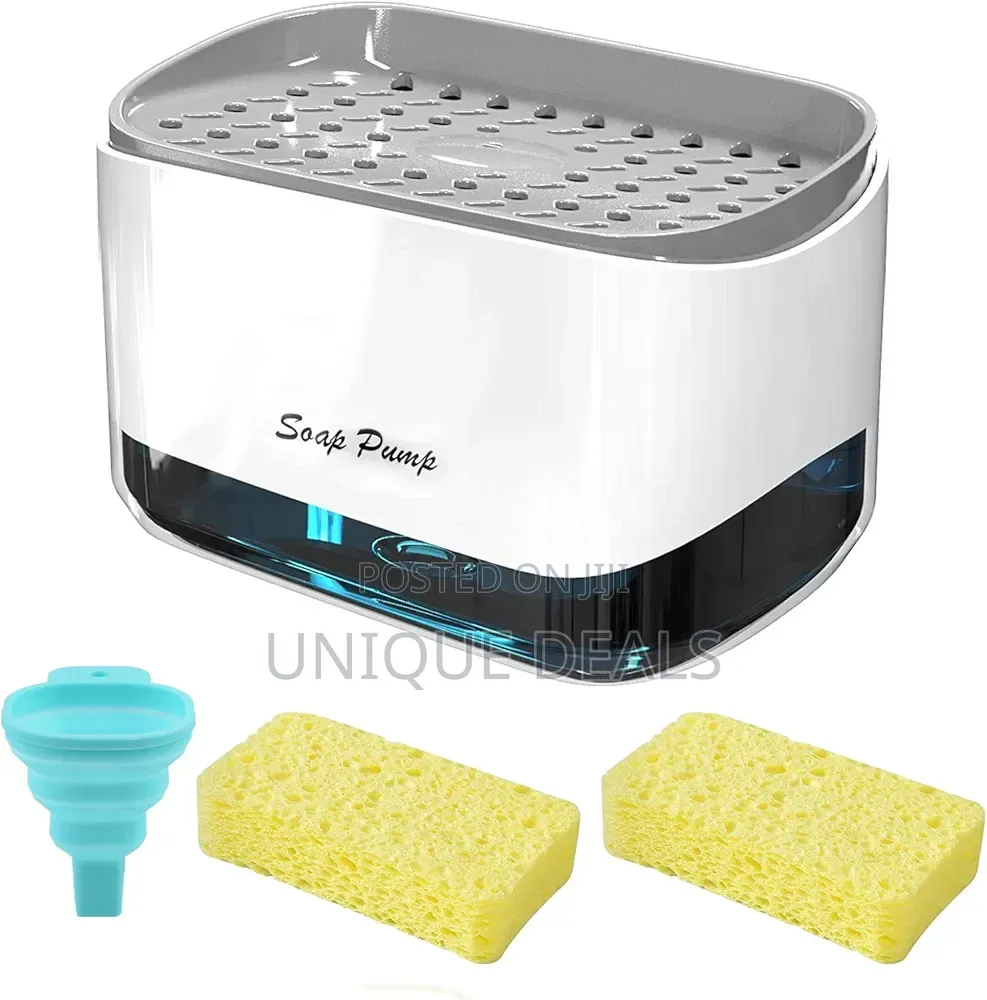 2-in-1 Plastic Dish Soap Dispenser And Sponge Caddy