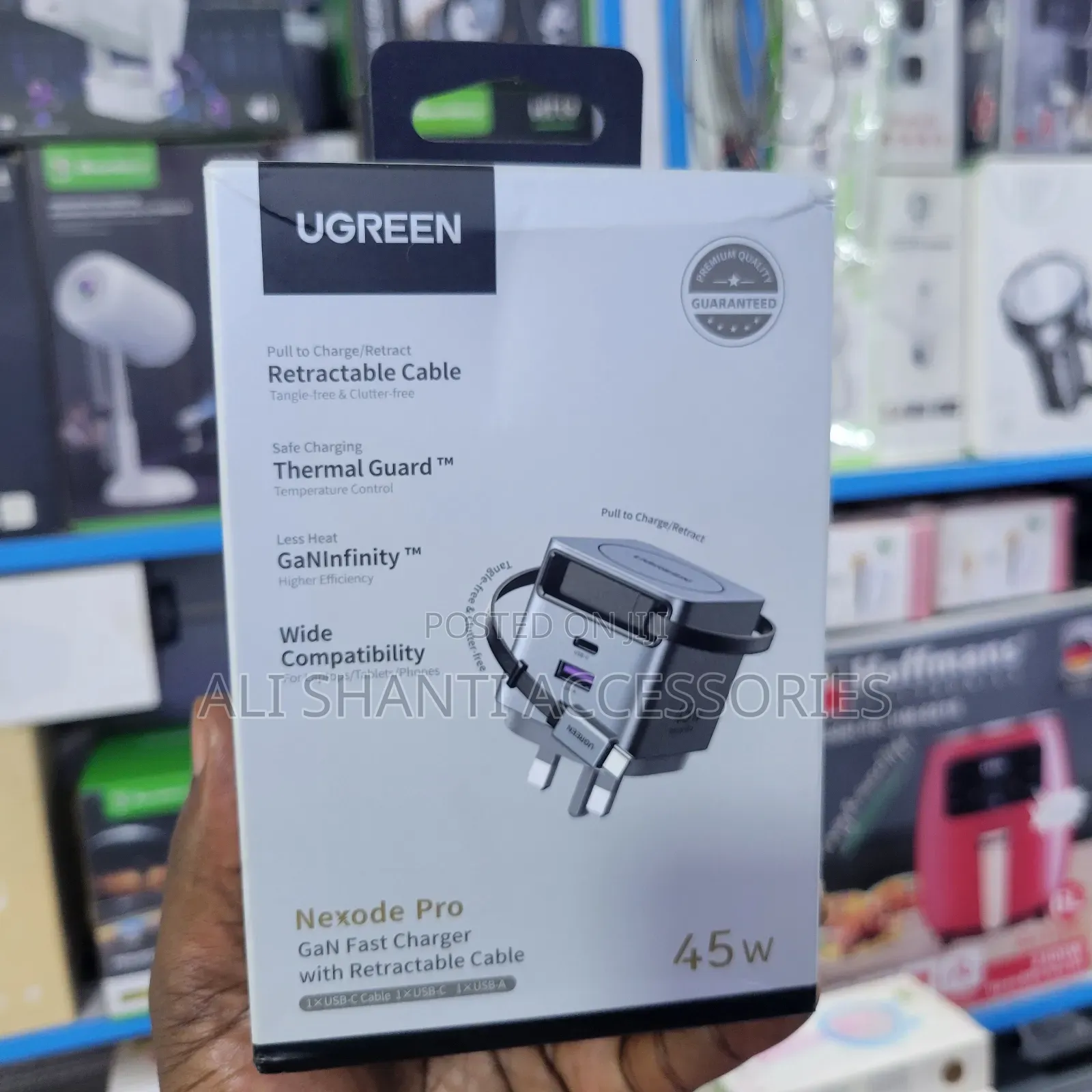Ugreen Nexode Pro Gan Fast Charger With Retractable Cable