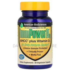 Ahcc 500mg Plus Vitamin D3, 30 Vegetarian Capsules