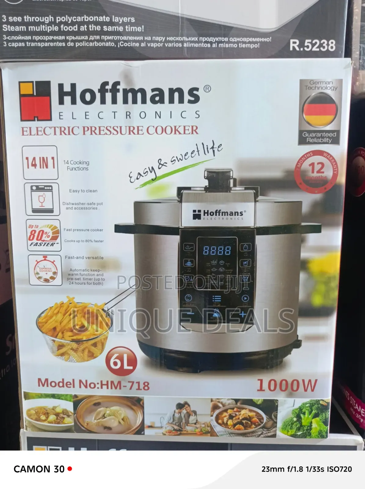 Hoffmans 6l 14-in-1 Electric Pressure Cooker