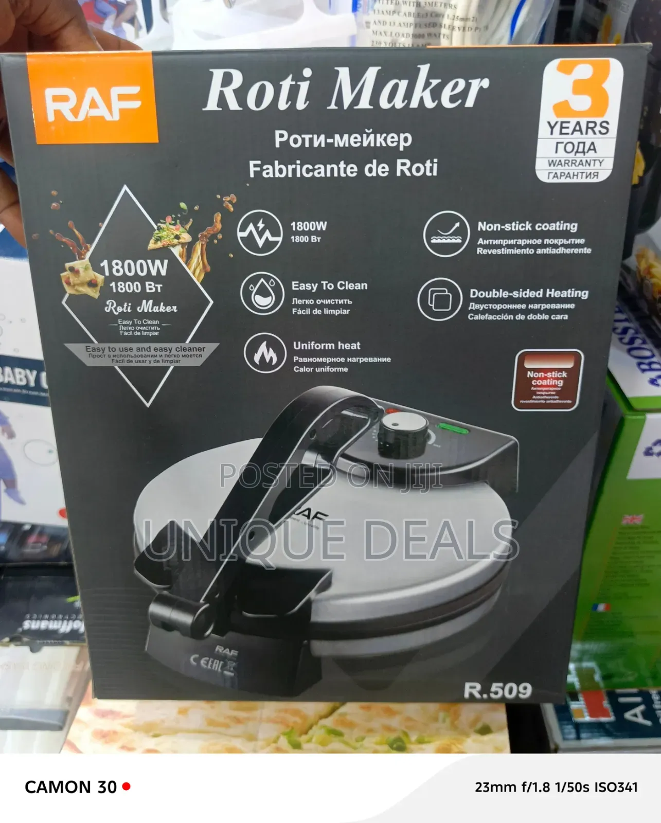 Raf R.509 Electric Roti Maker Featuring a 10-Inch Plate