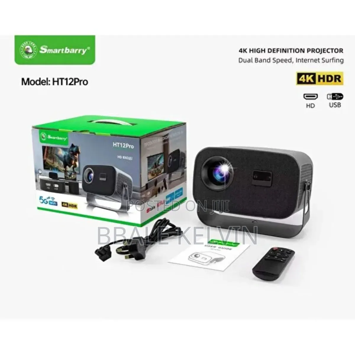 Smartbarry Ht12 Pro Smart Projector 5g Wifi Bluetooth Hd