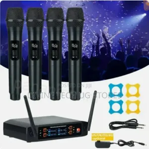Professional 4 Channel VHF Wireless Dual Microphone Cordless Handheld