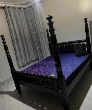Black. Long Poles German Bed/