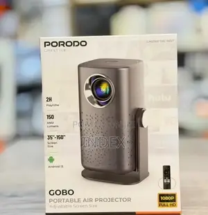 Porodo Gobo Portable Air Projector, Rechargeable Projector With Stand