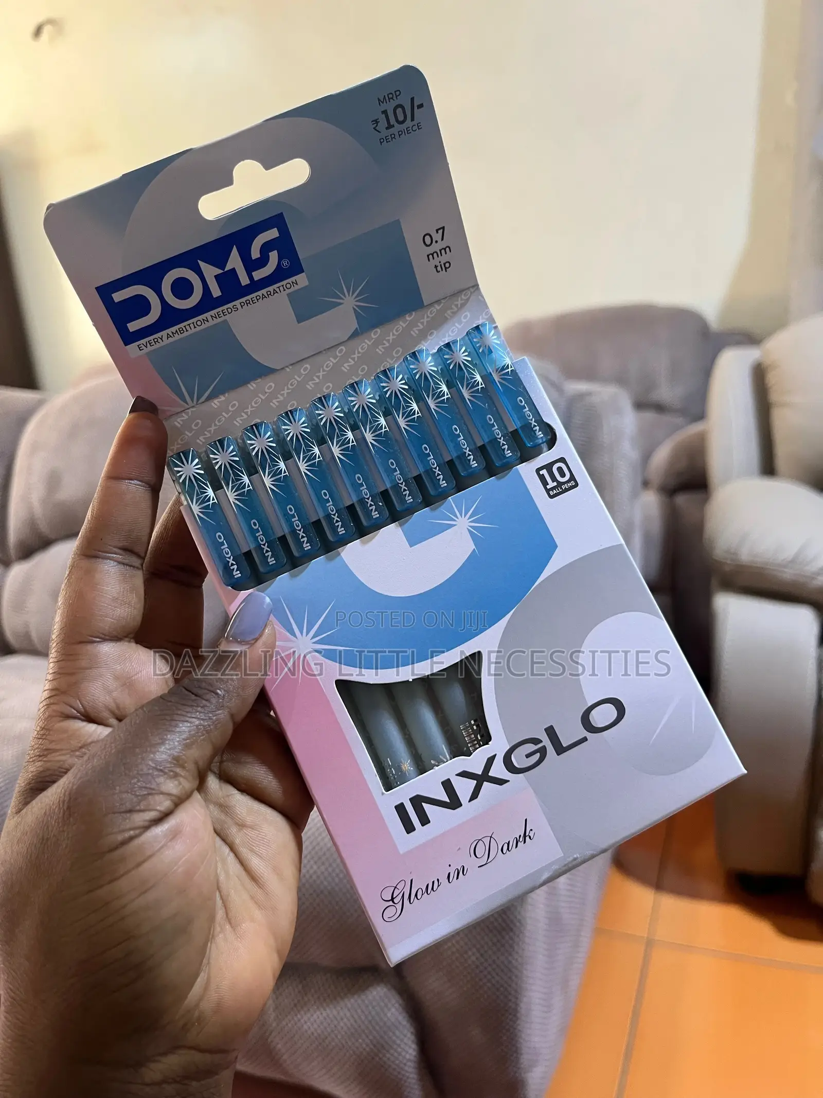 Doms Inxglo Blue Pens - Pack of 10