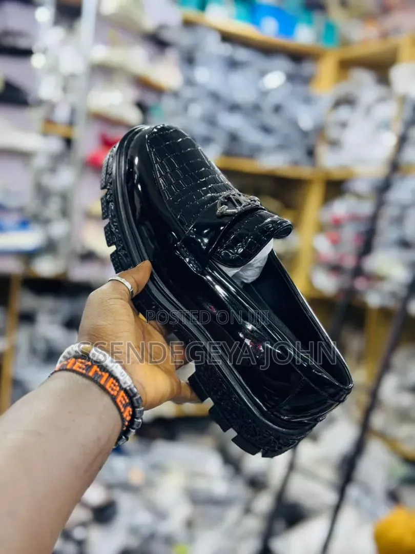 Black Patent Leather Loafer Shoes