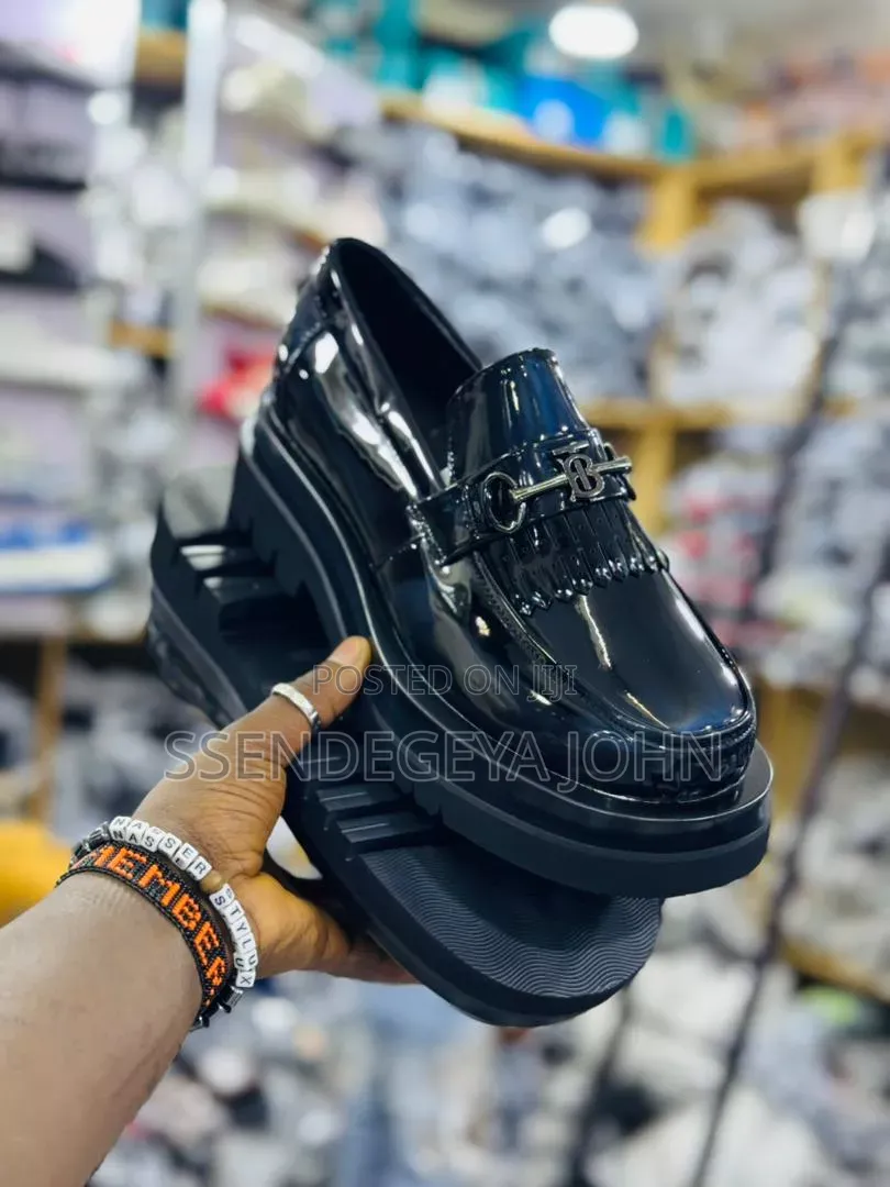 Black Patent Leather Loafer Shoes
