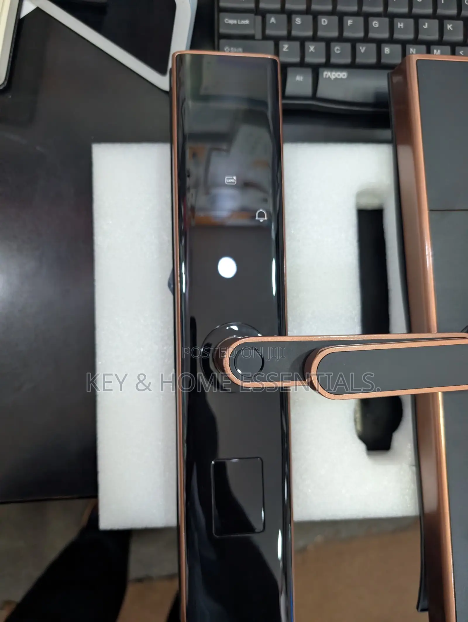 Luxury Biometric Smart Door Lock - Rose Gold Black