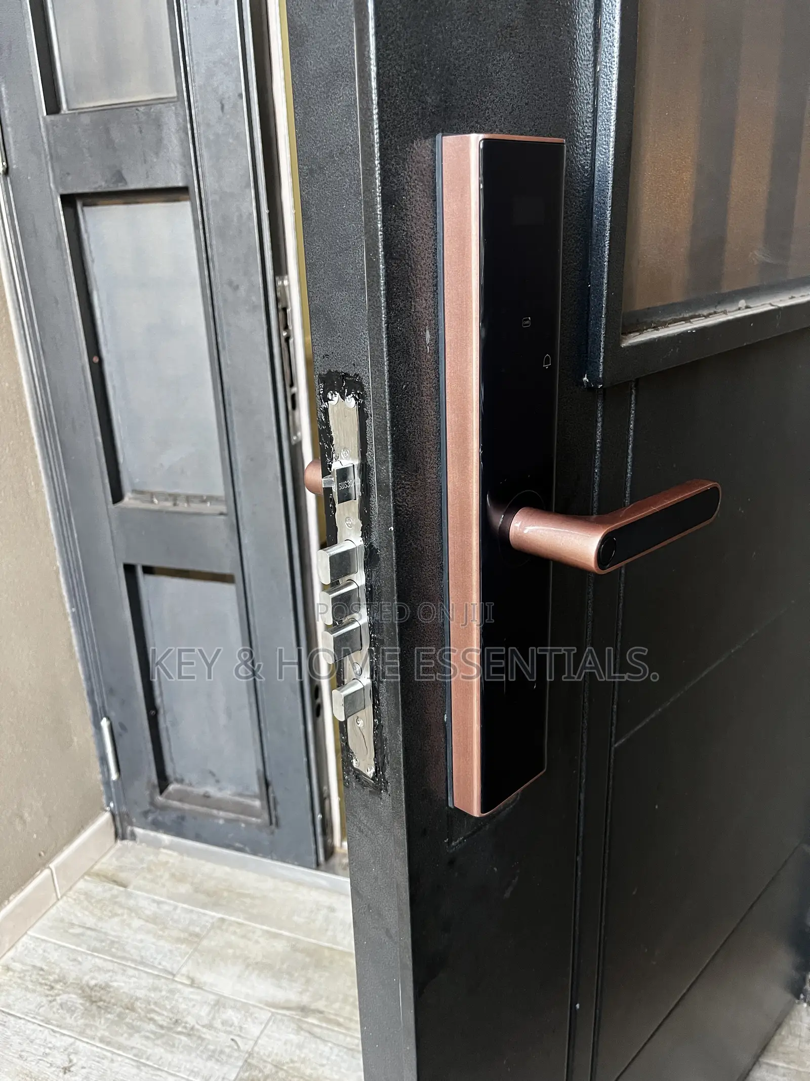 Luxury Biometric Smart Door Lock - Rose Gold Black