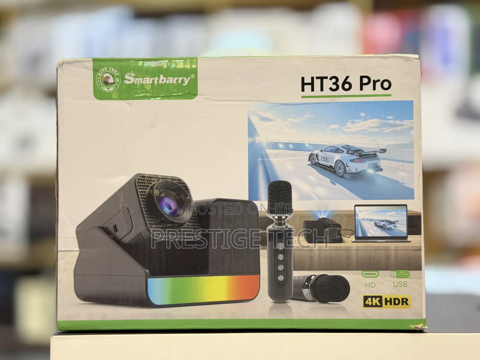 Smartbarry Ht36 Pro Smart Projector With Wireless Microphone