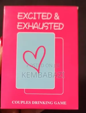 Excited Exhausted Couples Drinking Game Card Set