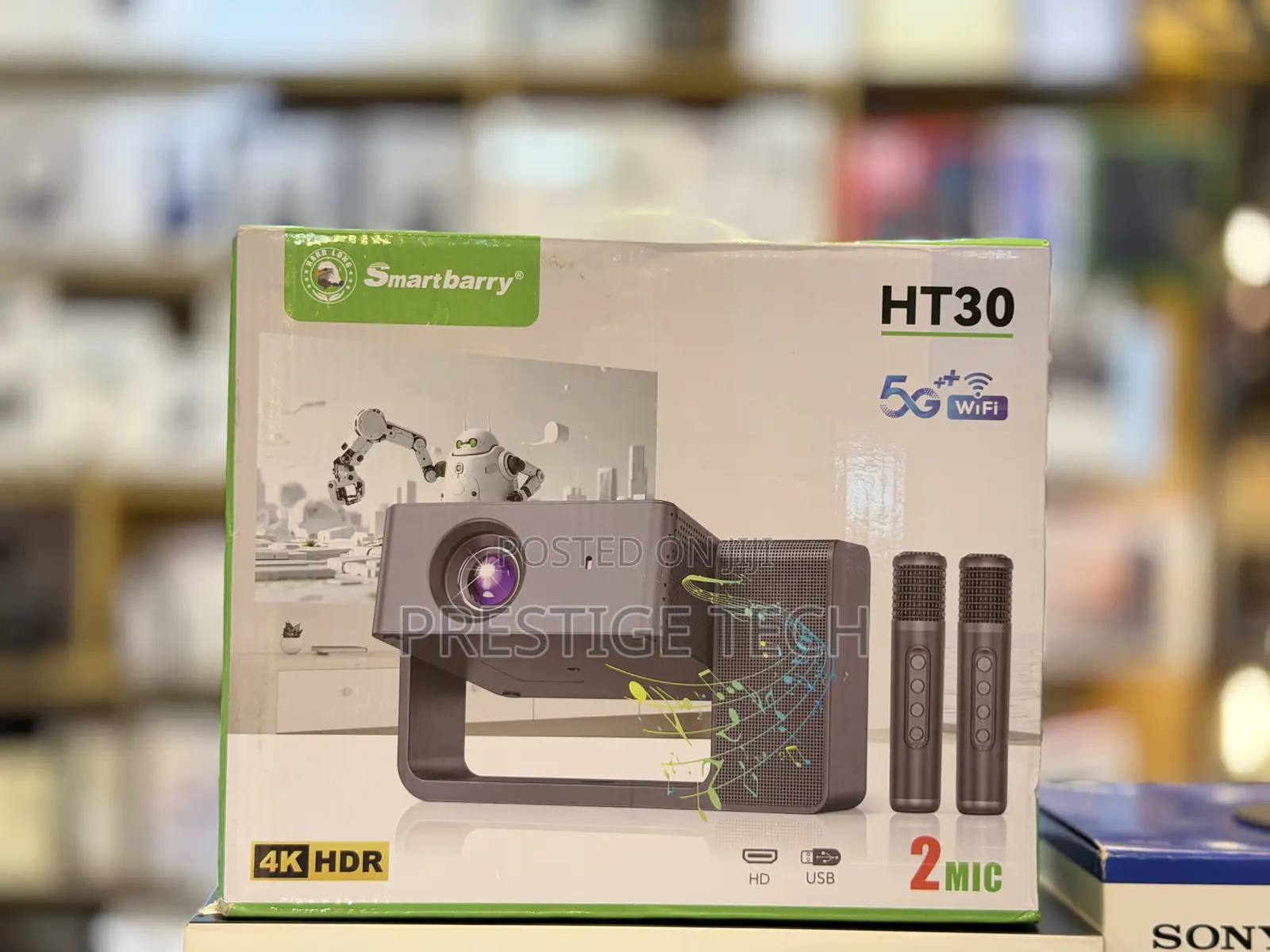 Smartbarry Ht30 High-Definition Projector With Microphone Speaker