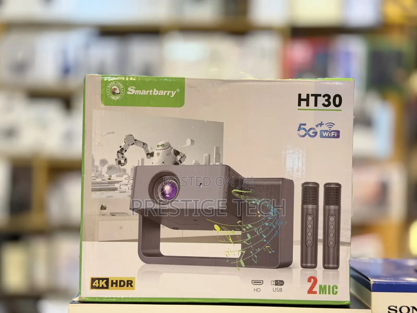 Smartbarry Ht30 High-Definition Projector With Microphone Speaker