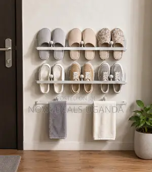 Seamless Wall-Mounted Adhensive Shoe Rack