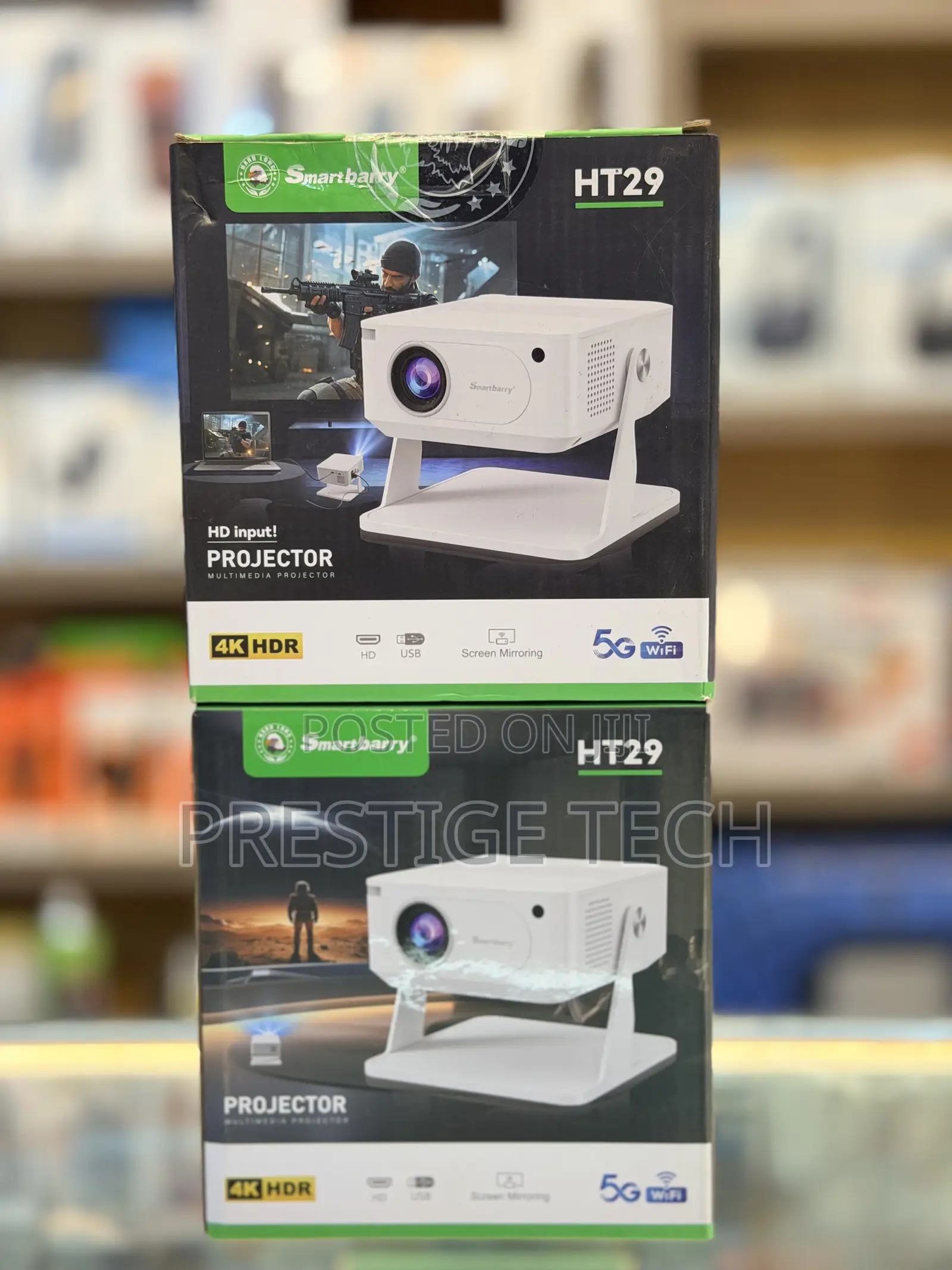 Smartbarry Ht29 Mini Smart Projector, Supported, Wi-Fi Bluetooth