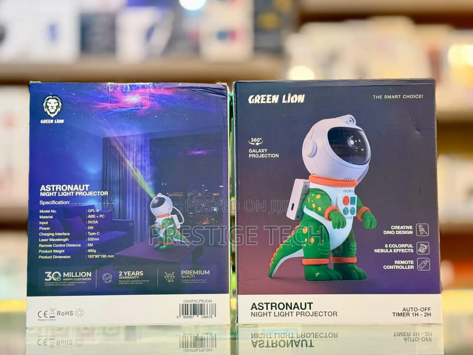 Green Lion Astronaut Night Light Projector 360° Galaxy Projection