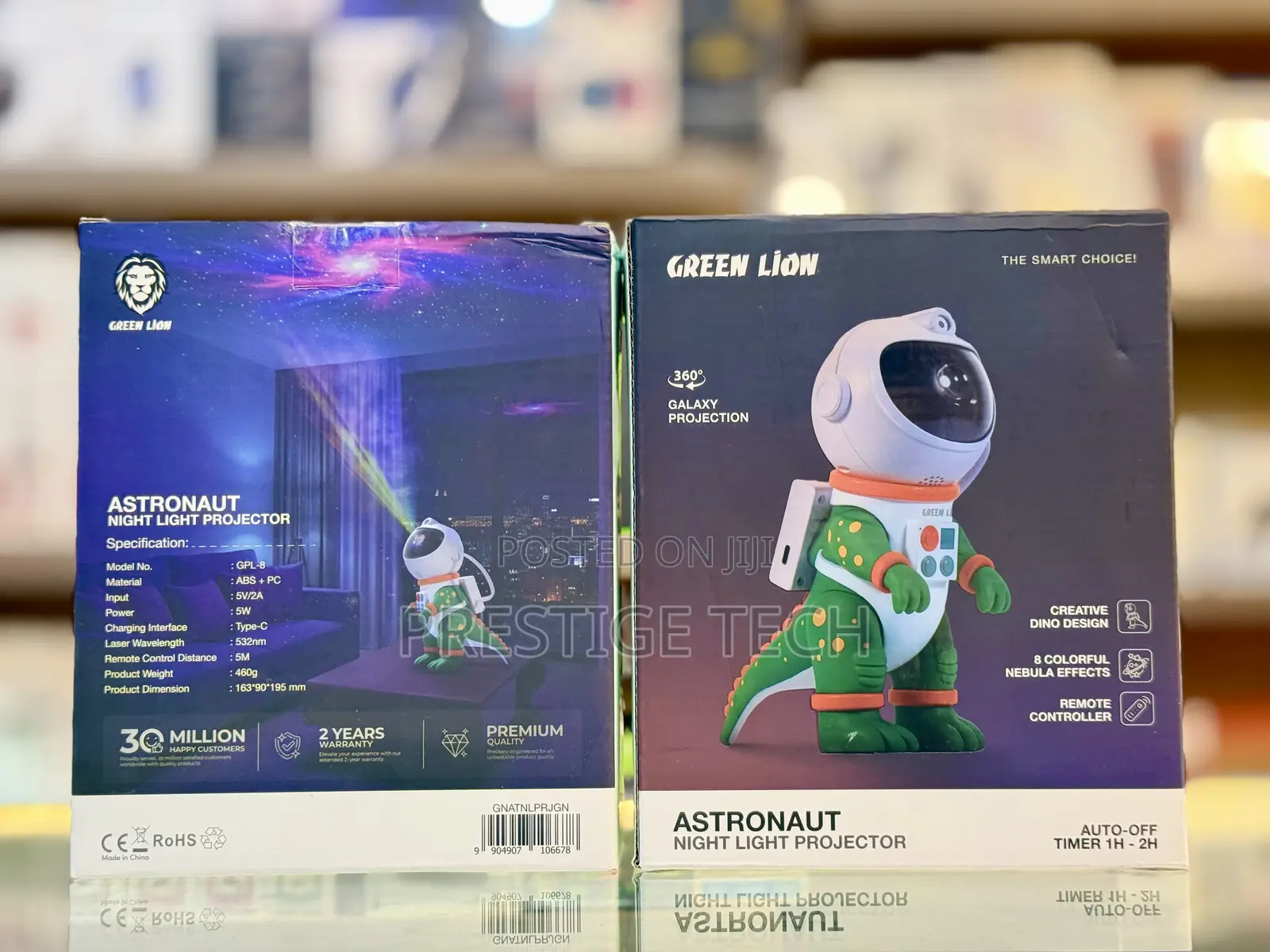 Green Lion Astronaut Night Light Projector 360° Galaxy Projection