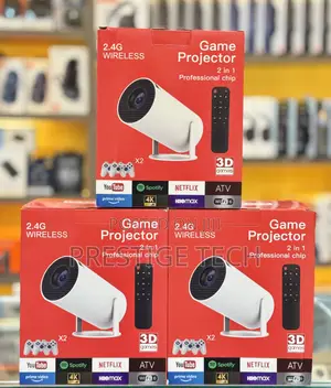 Game Projector With 2 Pads, 2in1 Game Stick, Android Tv Projector