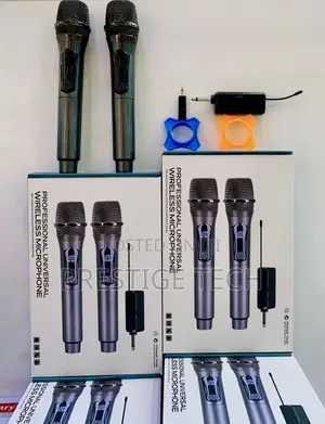 Professional Dual Universal Wireless Microphones (Pair) With Receiver