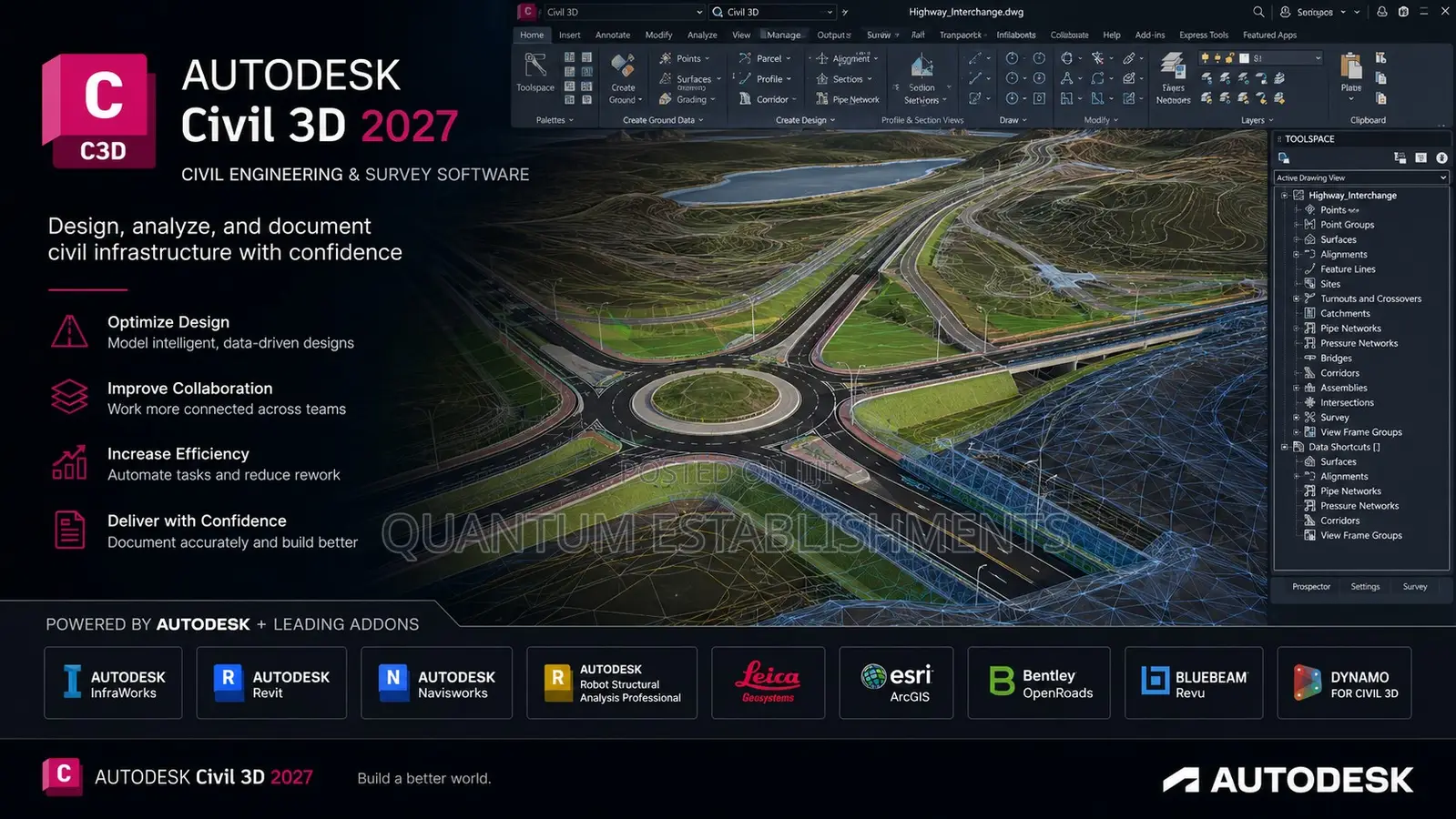 Autodesk Autocad Civil 3d 2027 + Addons | Civil Engineering Software