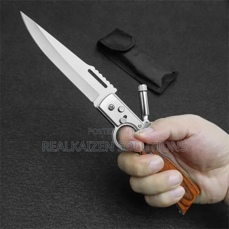 Ak47 Flipper Pocket Folding Knife With Push Button Lock | Led