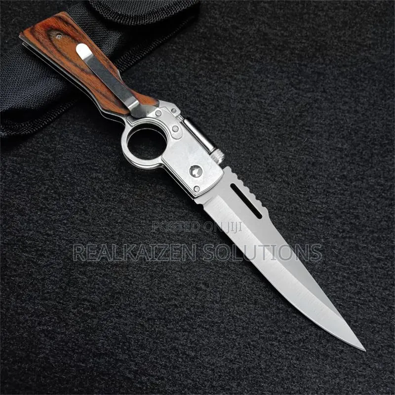 Ak47 Flipper Pocket Folding Knife With Push Button Lock | Led
