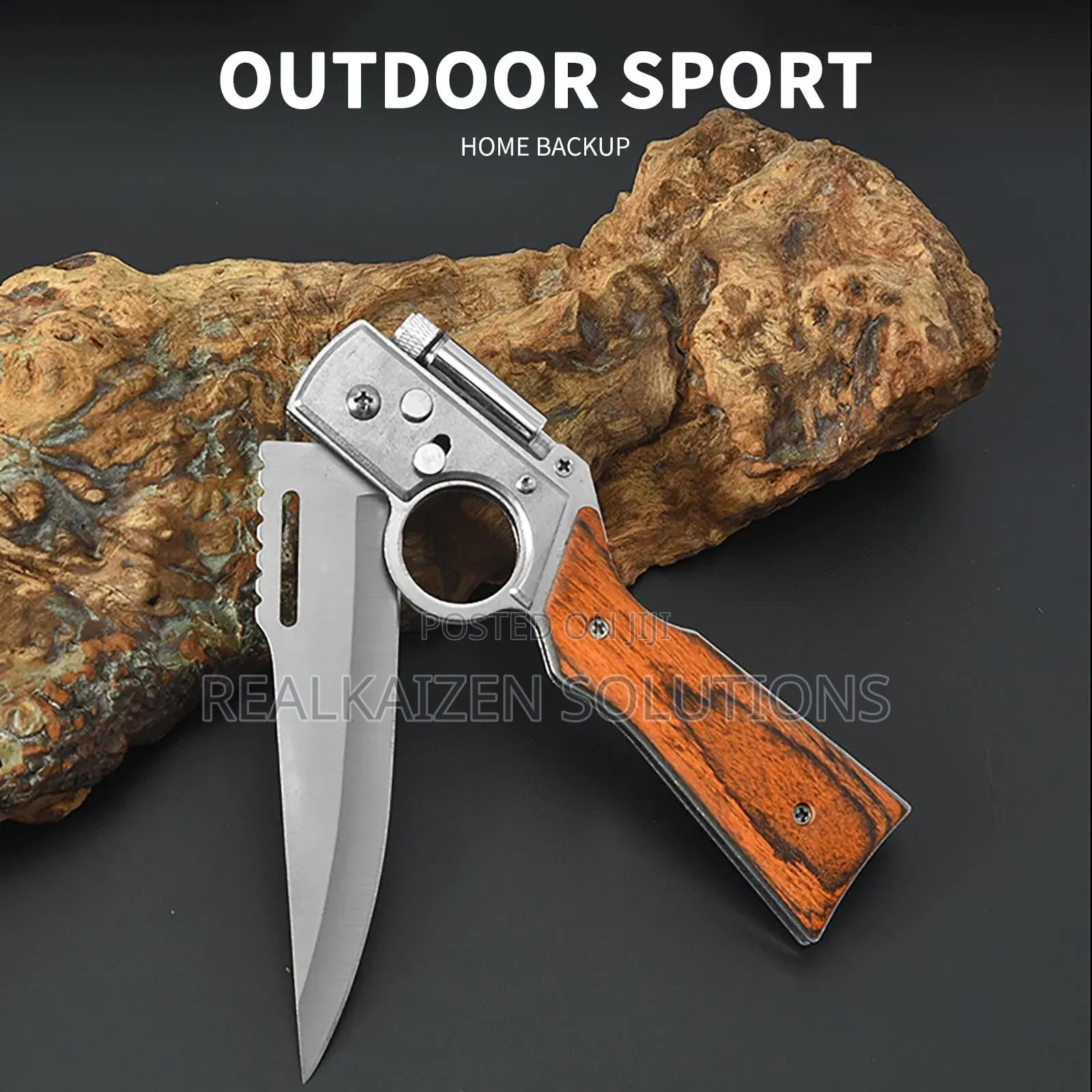 Ak47 Flipper Pocket Folding Knife With Push Button Lock | Led
