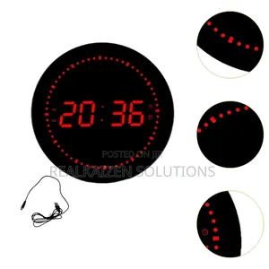 Led Digital Clock Round Alarm Clock Calendar Multipurpose