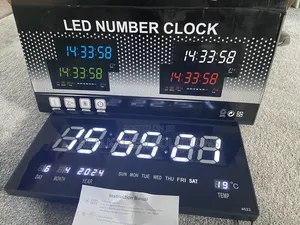 Led Digital Wall Clock With Temperature Display |Calendar |Usb Power