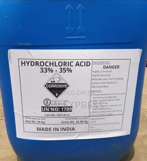 Conc. Hydrochloric Acid 33% Per 40 KGS
