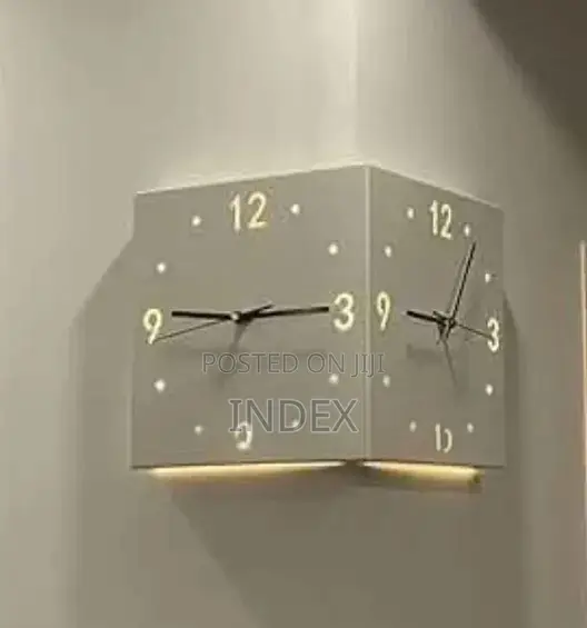 Double-Sided Corner Wall Clock