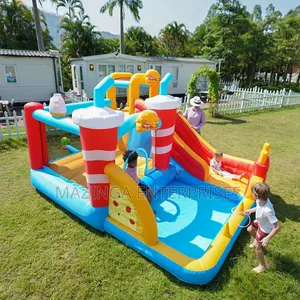 Airmyfun Inflatable Jumping Bouncing Castle WTH Slide Splash Pool